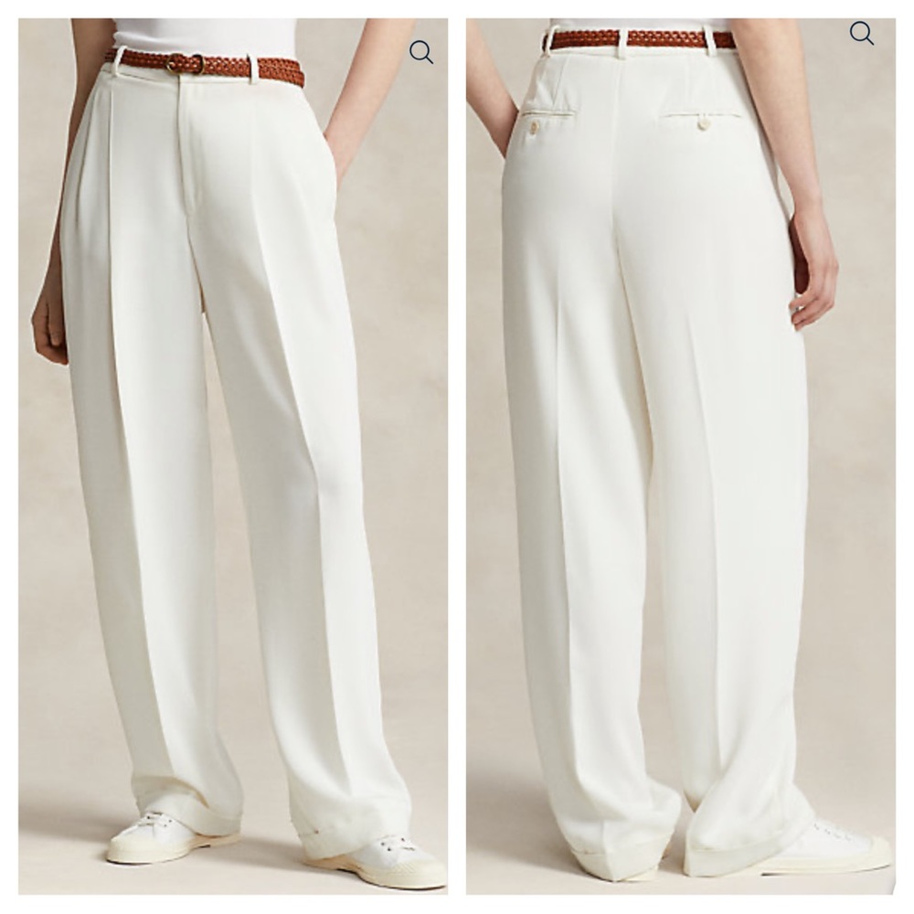 NEW Polo Ralph Lauren straight-leg satin trouser pants